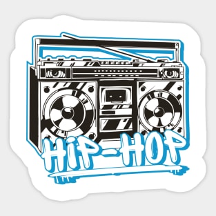 Hip Hop Rap Retro Music 80s and 90s Ghettoblaster Gift Sticker